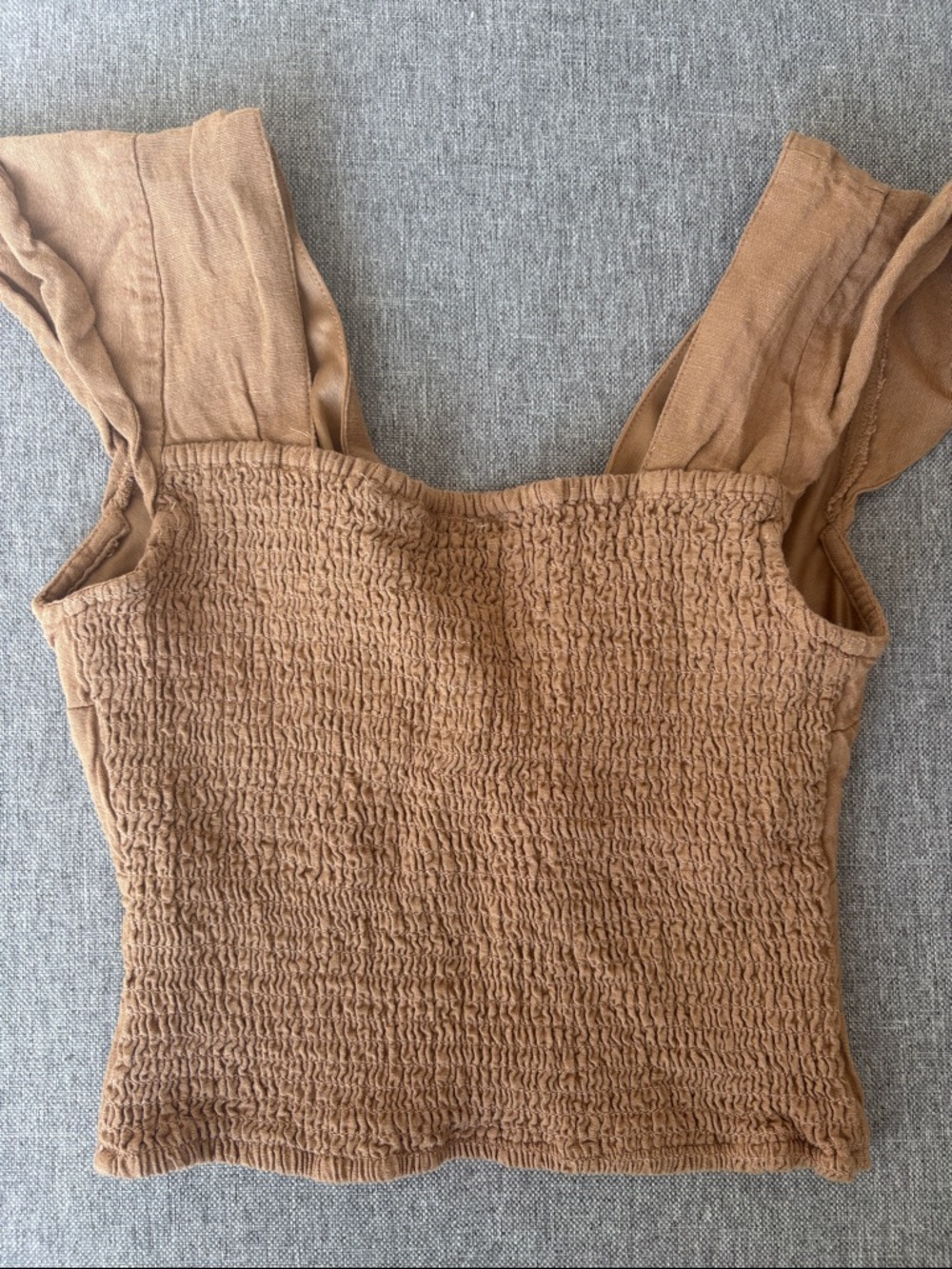 Midnight Sky Brown Twist-Front Crop Top - Picture 2 of 2